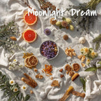 Moodtanicals Moonlight Dream Ingredients including blue tansy, German chamomile blue, lavender and siberian for essential oils.