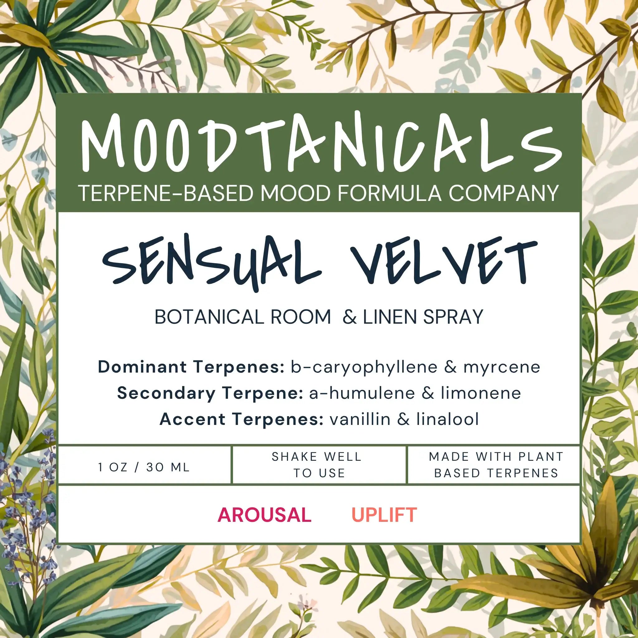 Moodtanicals Sensual Velvet Label